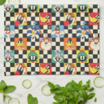 LOONEY TUNES™ Characters on Black &amp; White Checker Kitchen Towel