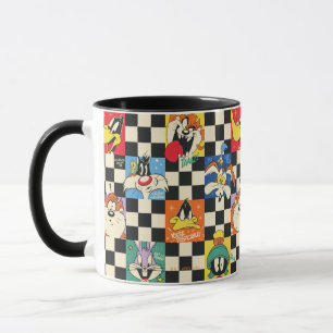 LOONEY TUNES™ Characters on Black & White Checker Mug