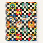 LOONEY TUNES™ Characters on Black &amp; White Checker Notebook