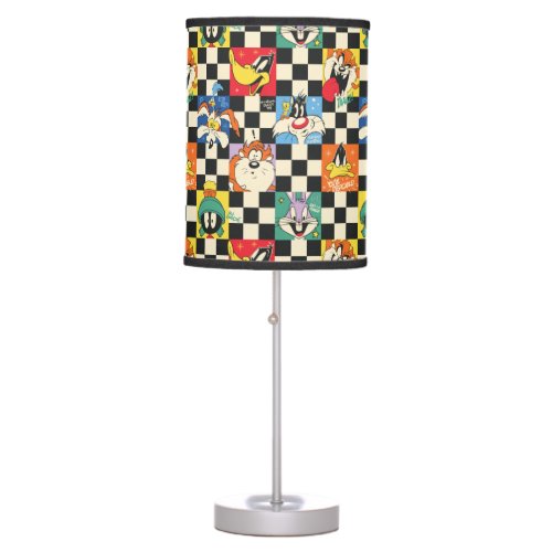 LOONEY TUNES Characters on Black  White Checker Table Lamp