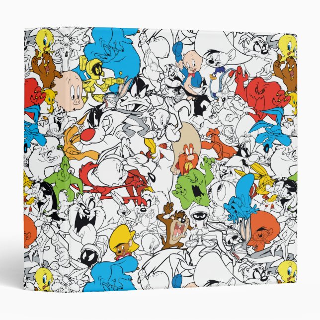 LOONEY TUNES™ Color Pop Pattern 3 Ring Binder (Front/Spine)