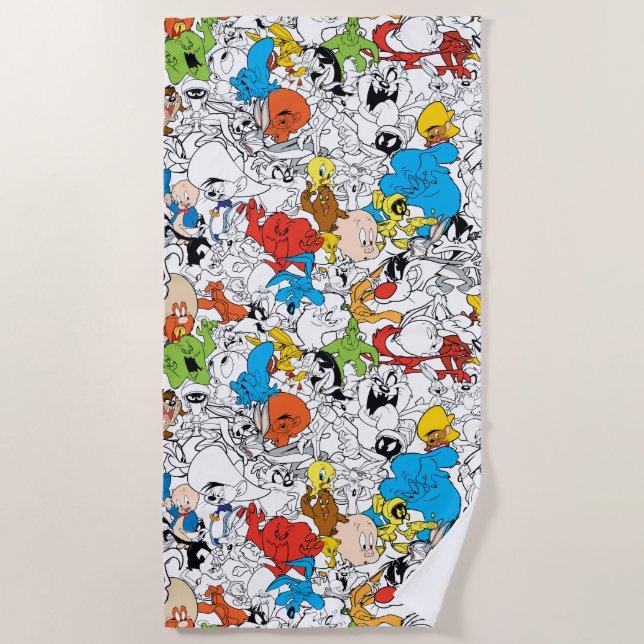 LOONEY TUNES™ Color Pop Pattern Beach Towel (Front)