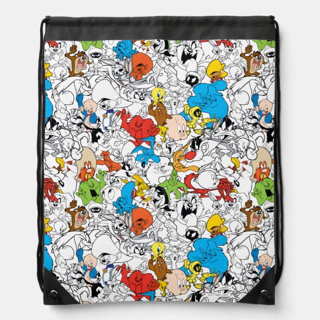 LOONEY TUNES™ Color Pop Pattern Drawstring Bag (Front)