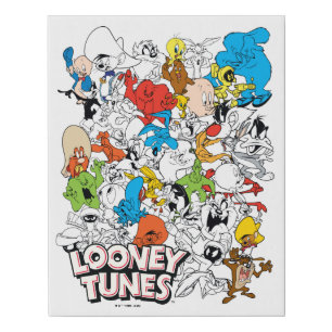 LOONEY TUNES™ Color Pop Pattern Faux Canvas Print