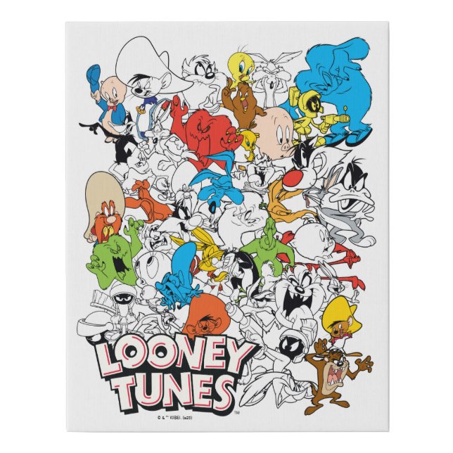LOONEY TUNES™ Color Pop Pattern Faux Canvas Print (Front)