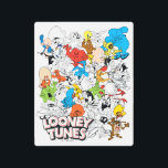 LOONEY TUNES™ Color Pop Pattern Metal Print<br><div class="desc">LOONEY TUNES™ | Check out this fun character pattern featuring characters in black & white,  pops of color,  or full color!</div>