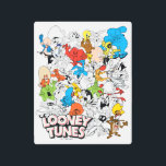 LOONEY TUNES™ Color Pop Pattern Metal Print<br><div class="desc">LOONEY TUNES™ | Check out this fun character pattern featuring characters in black & white,  pops of color,  or full color!</div>