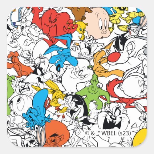 LOONEY TUNES Color Pop Pattern Square Sticker