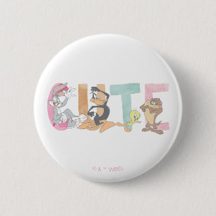LOONEY TUNES™ Cute Watercolor Wordmark Button
