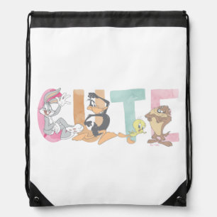 LOONEY TUNES™ Cute Watercolor Wordmark Drawstring Bag