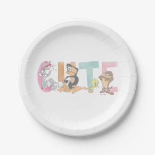 LOONEY TUNES™ Cute Watercolor Wordmark Paper Plates