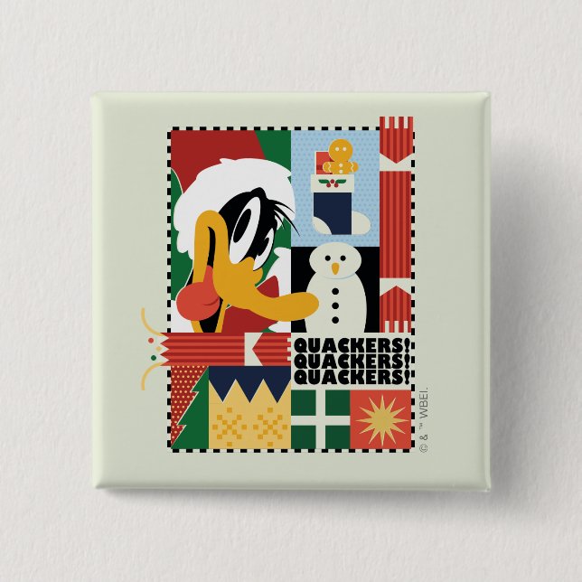 LOONEY TUNES™ DAFFY DUCK™ Holiday Quackers Button (Front)