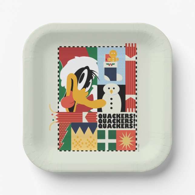 LOONEY TUNES™ DAFFY DUCK™ Holiday Quackers Paper Plates (Front)