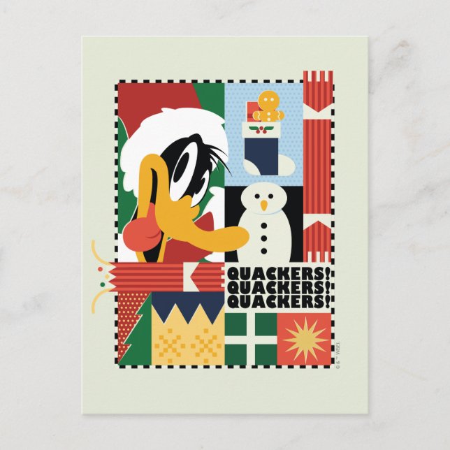 LOONEY TUNES™ DAFFY DUCK™ Holiday Quackers Postcard (Front)