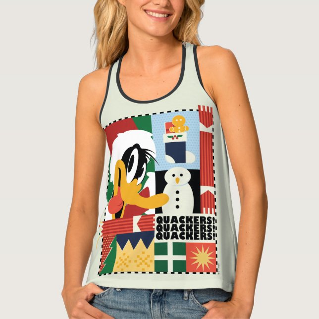 LOONEY TUNES™ DAFFY DUCK™ Holiday Quackers Tank Top (Front)
