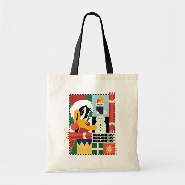LOONEY TUNES™ DAFFY DUCK™ Holiday Quackers Tote Bag (Front)