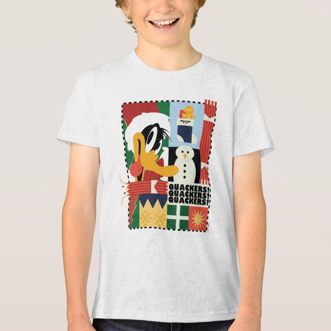 LOONEY TUNES™ DAFFY DUCK™ Holiday Quackers Tri-Blend Shirt (Front)