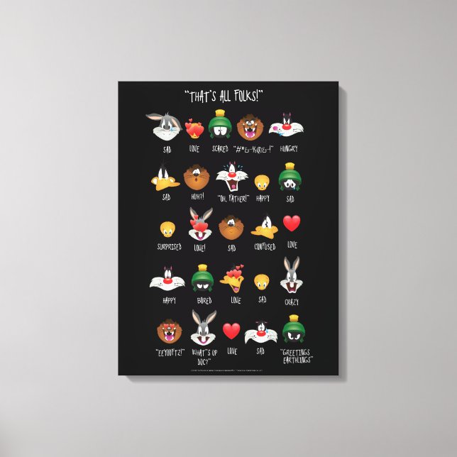 LOONEY TUNES™ Emoji Chart Canvas Print (Front)