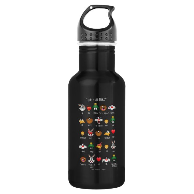 LOONEY TUNES™ Emoji Chart Water Bottle (Front)