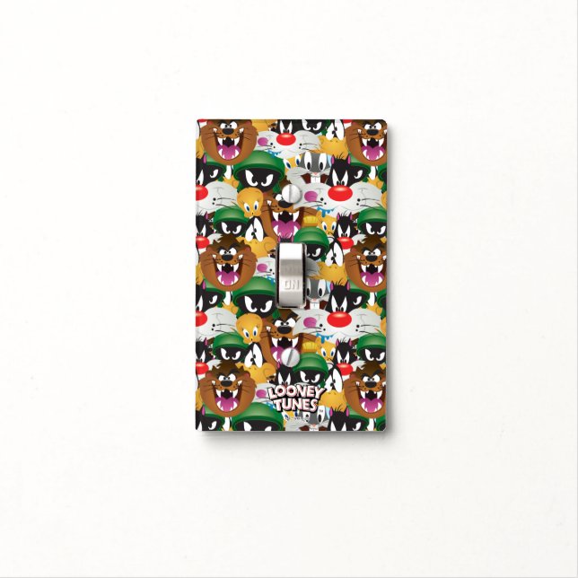LOONEY TUNES™ Emoji Pattern Light Switch Cover (In Situ)