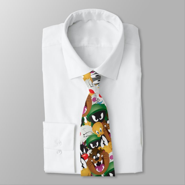 LOONEY TUNES™ Emoji Pattern Neck Tie (Tied)