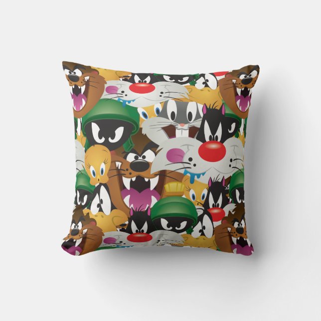 LOONEY TUNES™ Emoji Pattern Throw Pillow (Front)