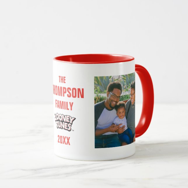 LOONEY TUNES™ Group Christmas Wreath Family Photo Mug (Front Right)