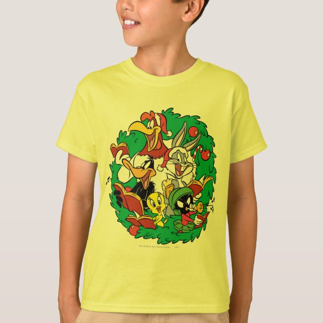 LOONEY TUNES™ Group Christmas Wreath T-Shirt (Front)