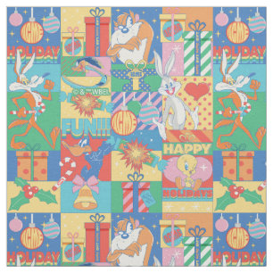 LOONEY TUNES™ Happy Holidays Christmas Pattern Fabric