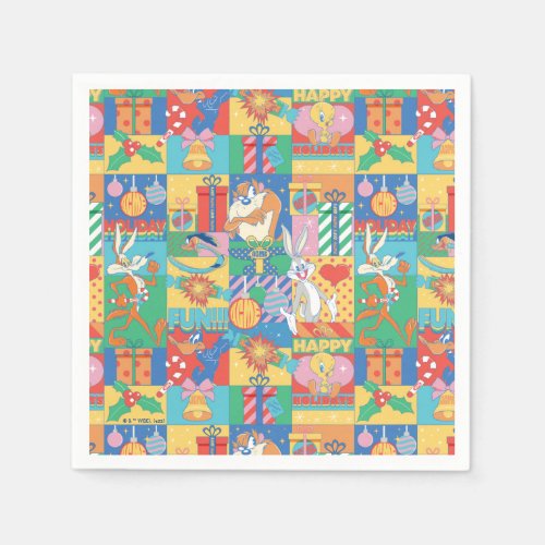 LOONEY TUNES  Happy Holidays Christmas Pattern Napkins