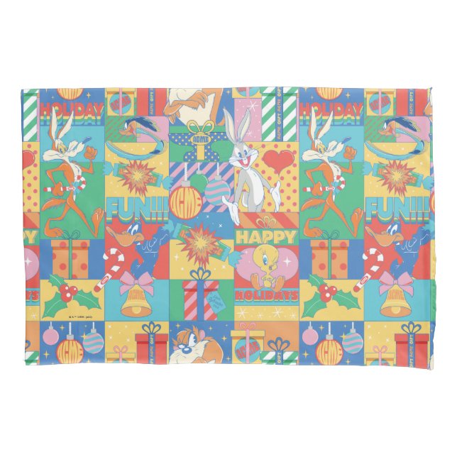 LOONEY TUNES™ | Happy Holidays Christmas Pattern Pillow Case (Front)