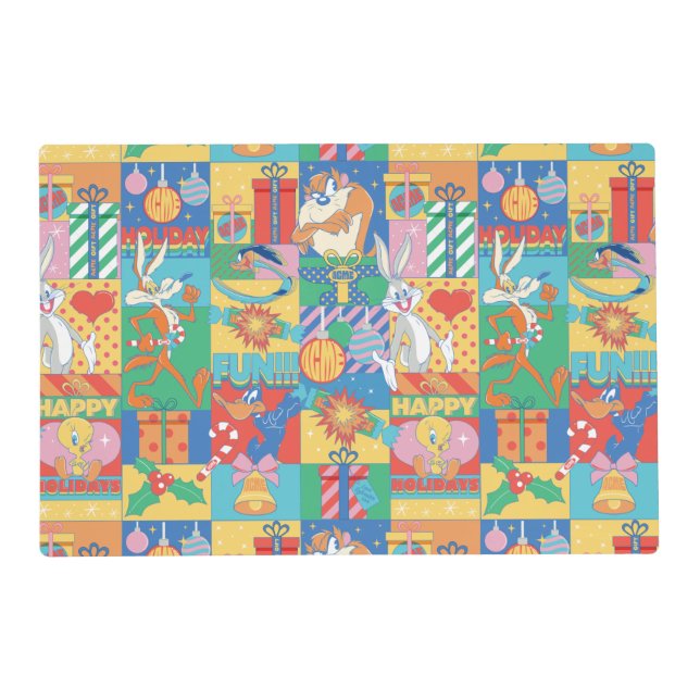 LOONEY TUNES™ | Happy Holidays Christmas Pattern Placemat (Front)