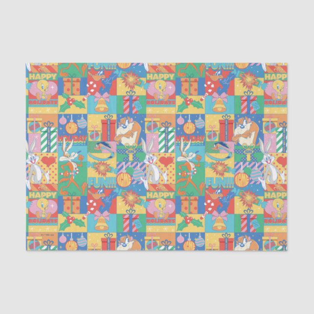 LOONEY TUNES™ | Happy Holidays Christmas Pattern Tissue Paper (Front)
