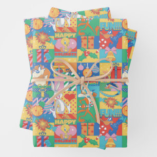 LOONEY TUNES™ Happy Holidays Christmas Pattern Wrapping Paper Sheets