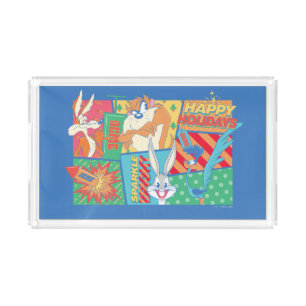 LOONEY TUNES™ Happy Holidays Pattern Acrylic Tray