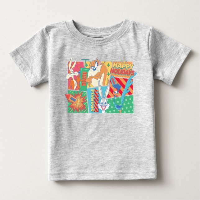 LOONEY TUNES™ | Happy Holidays Pattern Baby T-Shirt (Front)