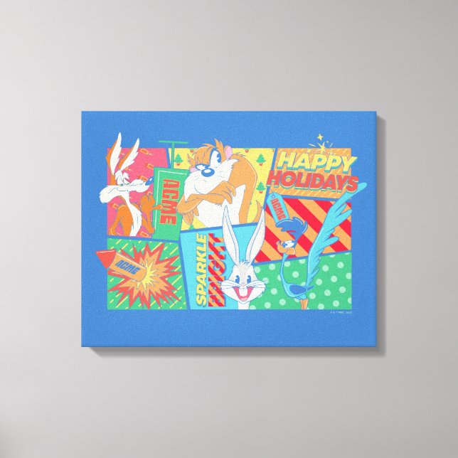 LOONEY TUNES™ | Happy Holidays Pattern Canvas Print (Front)
