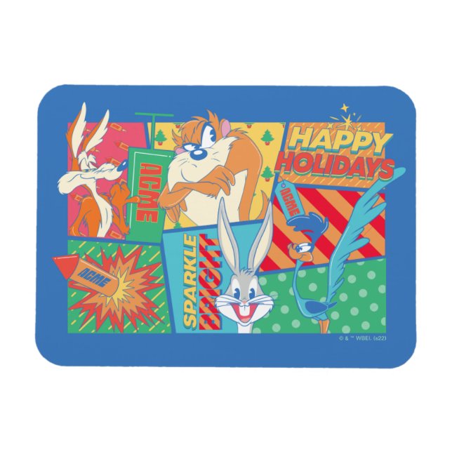 LOONEY TUNES™ | Happy Holidays Pattern Magnet (Horizontal)