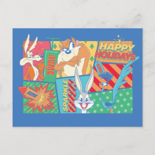 LOONEY TUNES™ Happy Holidays Pattern Postcard