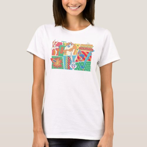 LOONEY TUNES  Happy Holidays Pattern T_Shirt