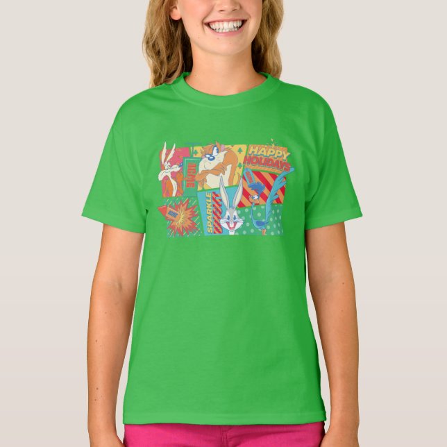 LOONEY TUNES™ | Happy Holidays Pattern T-Shirt (Front)