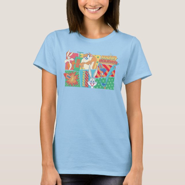 LOONEY TUNES™ | Happy Holidays Pattern T-Shirt (Front)