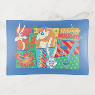 LOONEY TUNES™ Happy Holidays Pattern Trinket Tray