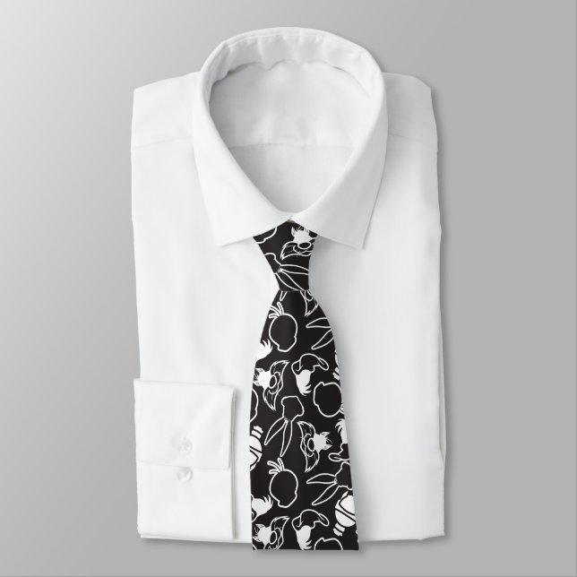 LOONEY TUNES™ Head Outlines Pattern Neck Tie (Tied)