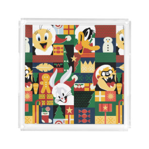 LOONEY TUNES™Holiday Block Pattern Acrylic Tray