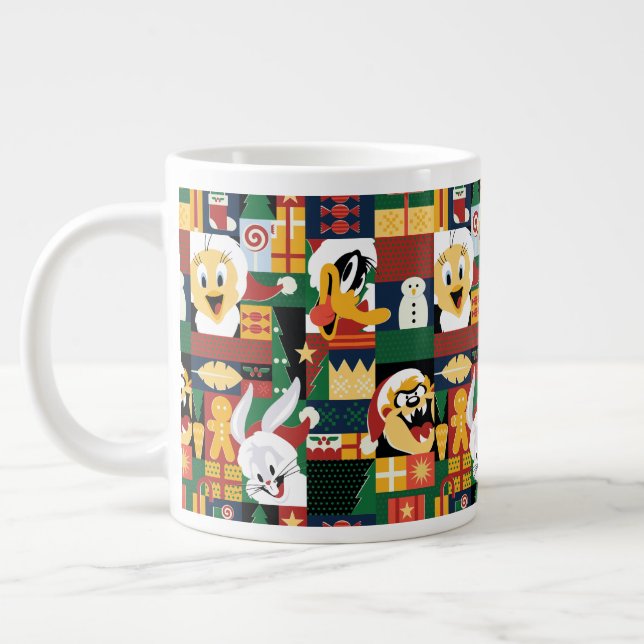 LOONEY TUNES™Holiday Block Pattern Giant Coffee Mug (Left)