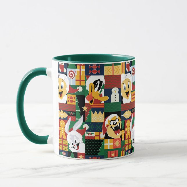 LOONEY TUNES™Holiday Block Pattern Mug (Left)