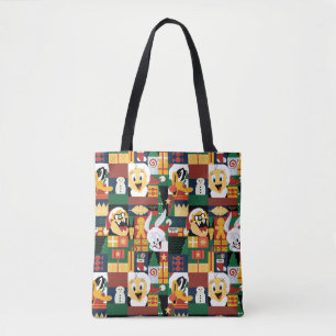 LOONEY TUNES™Holiday Block Pattern Tote Bag