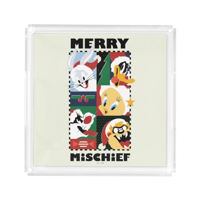LOONEY TUNES™ Holiday Merry Mischief Acrylic Tray (Front)
