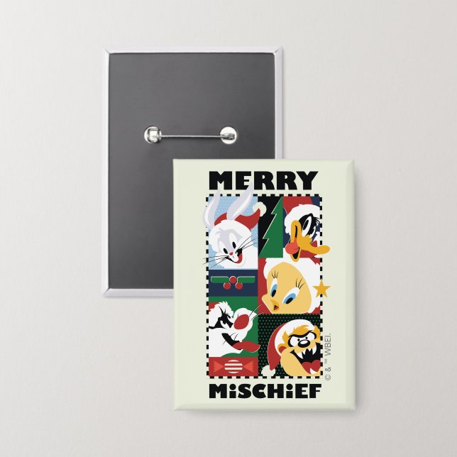 LOONEY TUNES™ Holiday Merry Mischief Button (Front/Back)